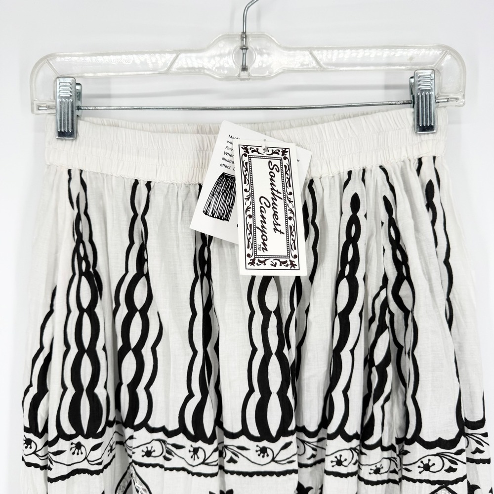 NWT Deadstock Vintage Southwest Canyon 100% Cotton Sequined Boho Broom Skirt L - Picture 3 of 10